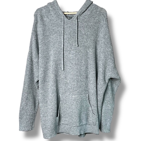 NATURAL REFLECTIONS Cotton Blend Waffle Knit Long Sleeve Hooded Sweatshirt Sz XL - Picture 1 of 8